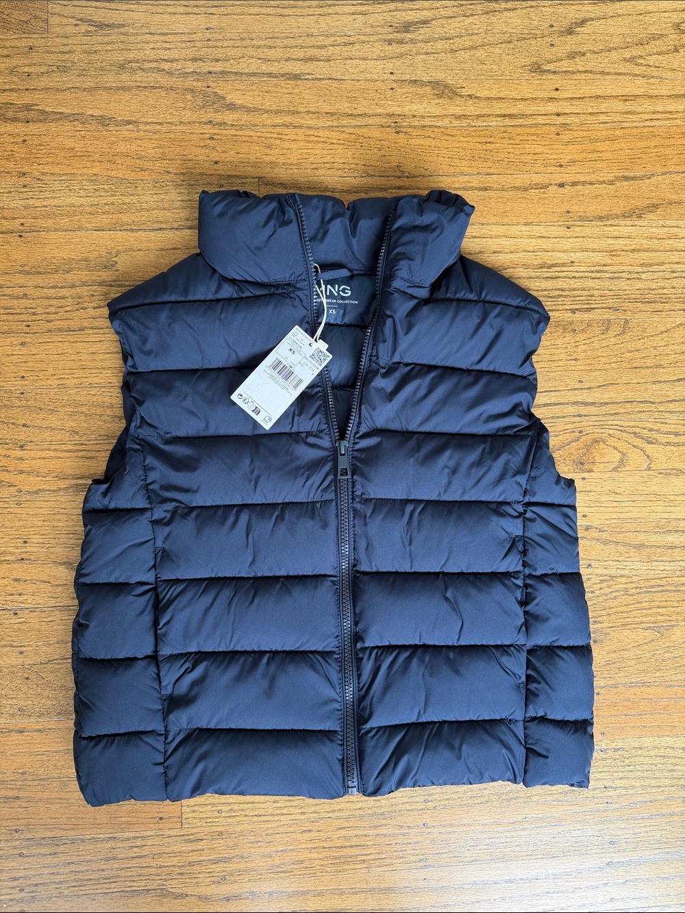 Mango Navy Quilted Puffer Vest for Teens (XS)